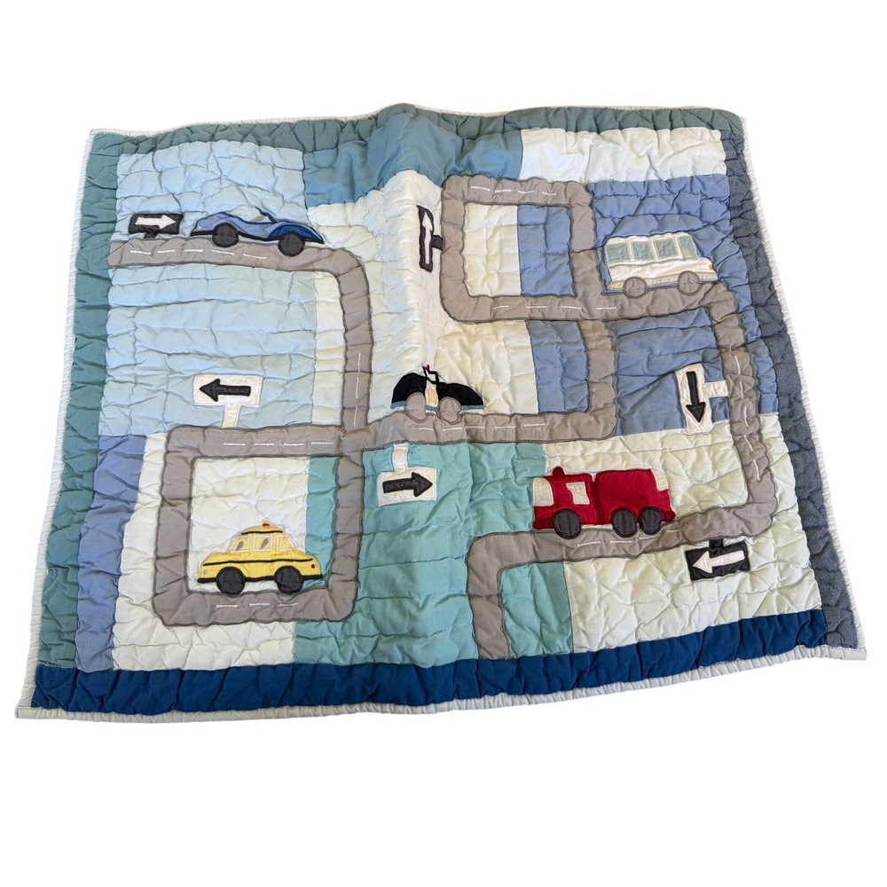 The Land of Nod Crate & Barrel Transportation Twin Size Quilt PillowCase